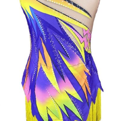 maillot Gimnasia Rítmica sublimado y flecos