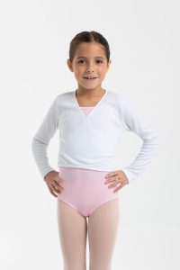 chaqueta ballet algodon blanca con lazada
