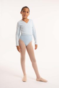 chaqueta ballet cruzada lazada celeste